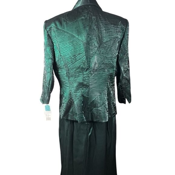 New Alex Evenings 2 Piece Green Dress Jacket Set Wedding Formal Large 12/14 - Picture 8 of 15